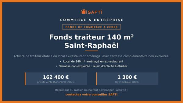 Fonds traiteur 140 m² + terrasse — Saint-Raphaël
