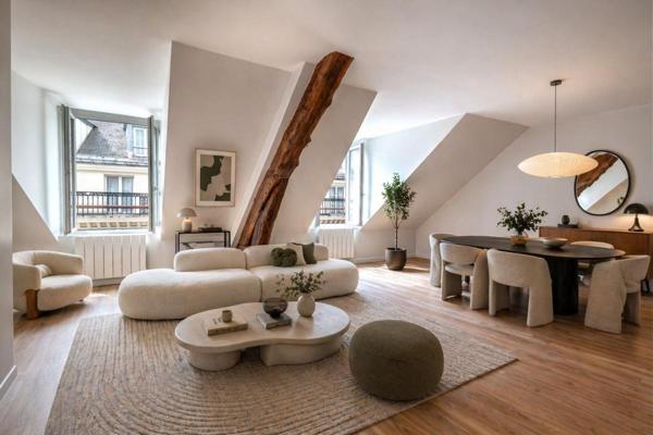 Paris 8-Dernier étage avec ascenseur à deux pas de l'Elysée-63M2 au sol-Appartement rénové et lumineux