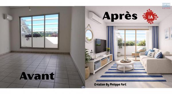 A Vendre T2 de 48 m2 au Roches Noires - Saint-Gilles avec vue mer - 295000€