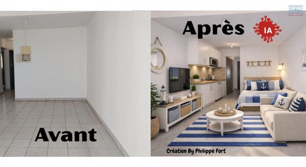 A Vendre T2 de 48 m2 au Roches Noires - Saint-Gilles avec vue mer - 295000€