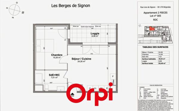 Appartement à vendre    2 pièces • 46,53 m2 Brignoles