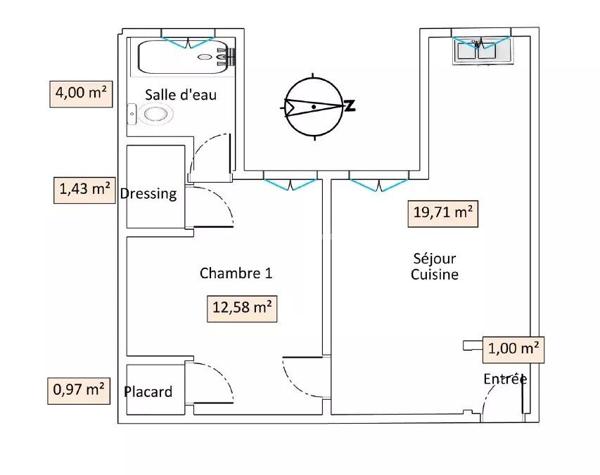 Location Appartement 2 pièces 39 m2 à Asnières-sur-Seine