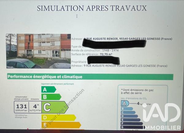 Appartement à vendre 4 pièces 74 m² Garges-lès-Gonesse