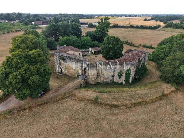 Château médiéval du XIVe siècle, en Charente Maritime, ISMH