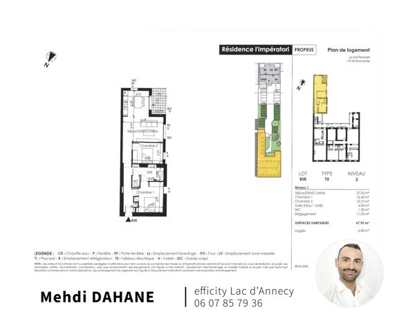 Appartement 3 pièces - 68 m²