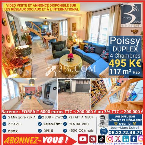 Duplex 5 pièce(s) 4 chambre(s) 117 m²