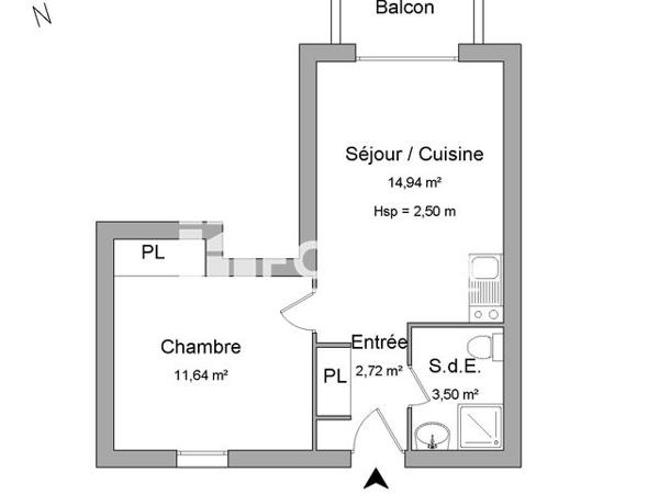 Location Appartement 2 pièces 33.3 m² - 190 RUE DE COUREILLES La Rochelle 17000