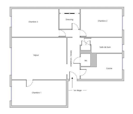 Appartement 4 pièces 3 chambres de 78 m2 avec une place de parking et une cave au sous sol situé à Asnières sur Seine