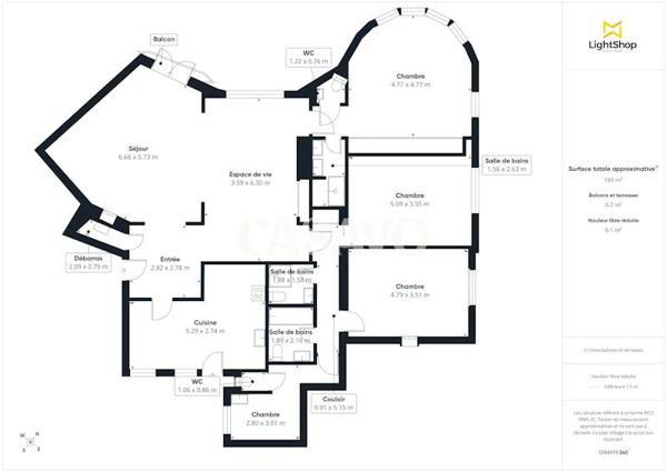 Vente Appartement 6 pièces de 167m² - 75015 Paris