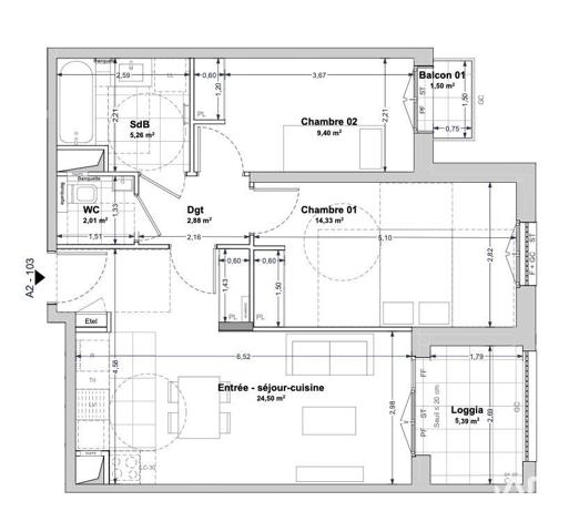 Appartement à vendre 3 pièces 58 m² La Rochelle