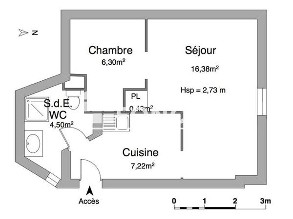 Location Appartement 2 pièces 34.83 m² - 120 AVENUE BOLLEE Le Mans 72000