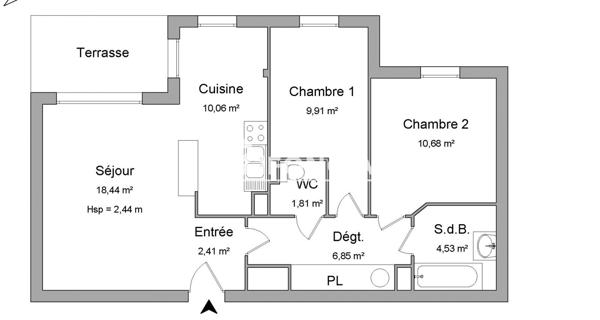 Location Appartement meublé 3 pièces 64.69 m² - Strasbourg 67000