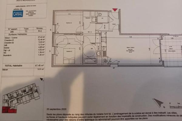 Location - Appartement 3 pièces 67 m 2 MORDELLES (35310)