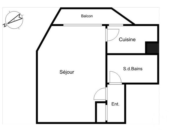 Appartement F1 à vendre  1 pièce - 33,70 m 2   PARIS  - 75019