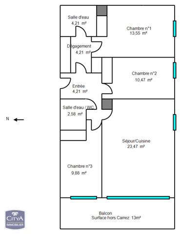 Appartement à vendre 4 pièces 74m² Biot (06410)