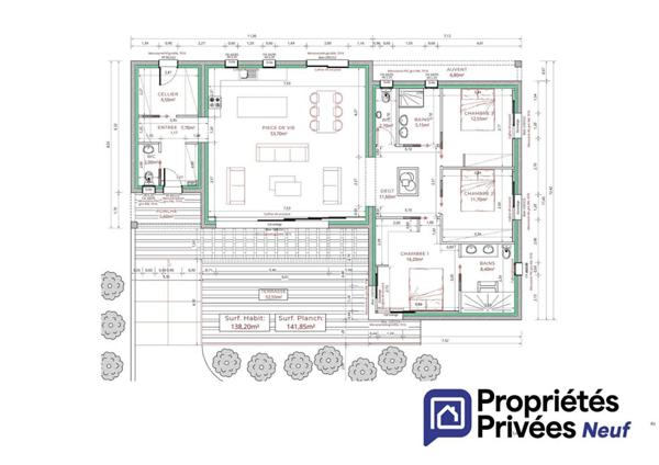 PROJET Maison Peyriac De Mer 6 pièce(s) 138.20 m2