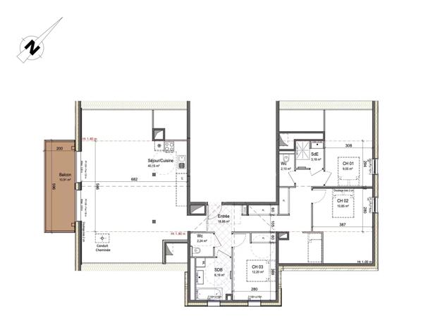 Montriond – Appartement neuf vue montagne 3 chambres avec balcon
