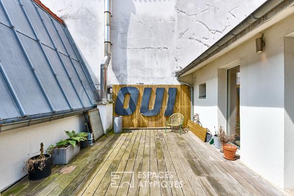 Maison-loft avec deux terrasses
