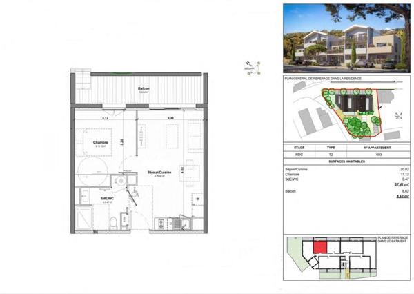La mer à pied, découvrez ce T2 de plus de 37 m² avec balcon et parking privatif