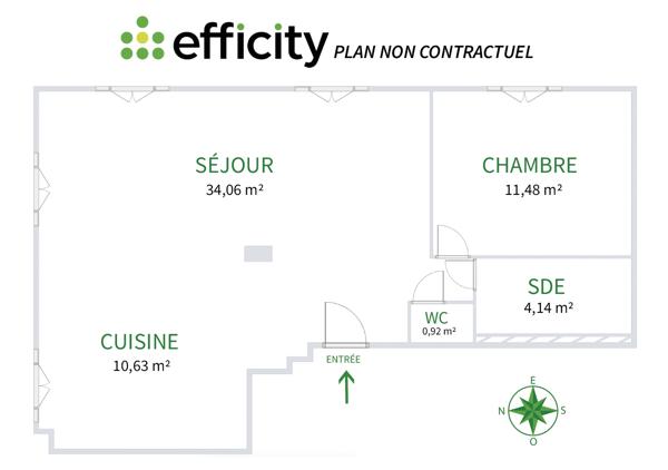 Appartement
         2 pièces
        - 61 m² Exclusivité 299 000 € *