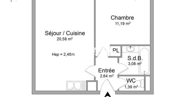 Location Appartement 2 pièces 38.88 m² - Meaux 77100