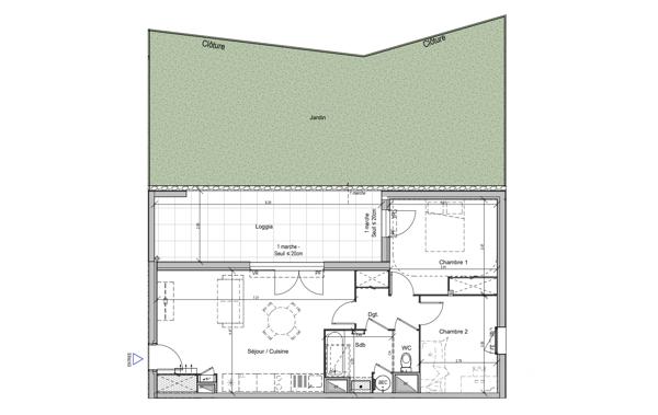 Appartement à vendre 3 pièces 63 m² Rodilhan