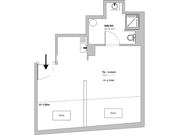 Location Studio 17.35 m² - 17 RUE LAURENT Mulhouse 68100