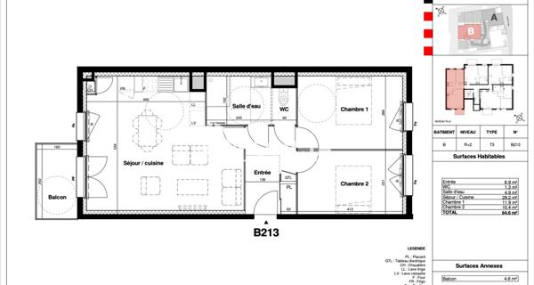 Location Appartement 3 pièces 64.3 m² - Clermont-ferrand 63000