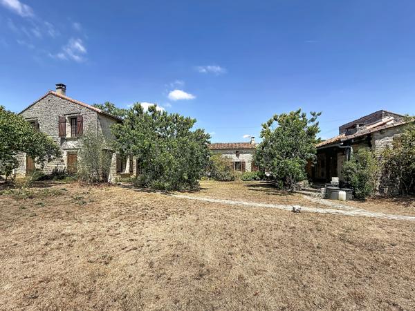 SECTEUR MANSLE : ensemble immobilier en pierres composé de 3 habitations et plusieurs dépendances sur jardin.
