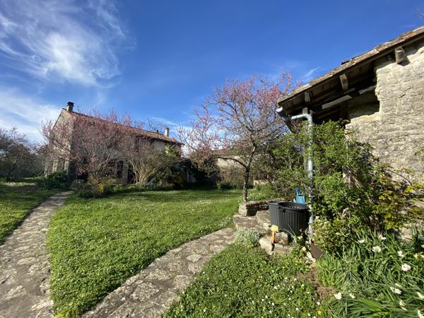 SECTEUR MANSLE : ensemble immobilier en pierres composé de 3 habitations et plusieurs dépendances sur jardin.