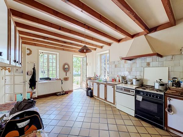 SECTEUR MANSLE : ensemble immobilier en pierres composé de 3 habitations et plusieurs dépendances sur jardin.