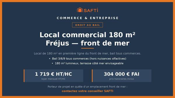 Droit au bail 180 m², front de mer Fréjus