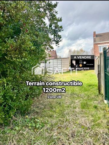 Terrain constructible aux portes de Verquin avec grand garage démontable