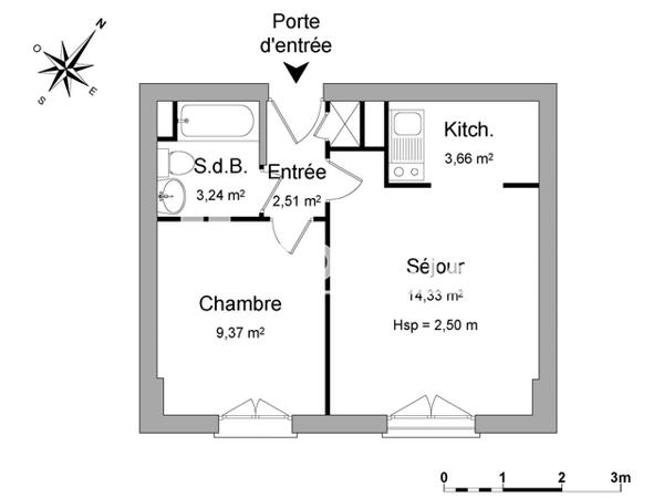 Location Appartement 2 pièces 33.11 m² - 93-99 RUE CHARLES LEGENDRE - BAT C Limoges 87000