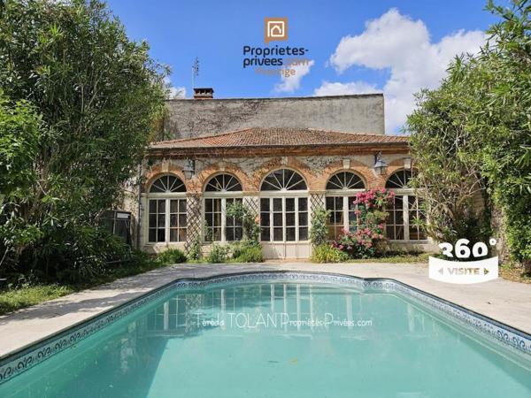 AGEN COEUR HISTORIQUE  : MAISON BOURGEOISE 10 PIECES - 380 M² - PARC - PISCINE - DOUBLE GARAGE