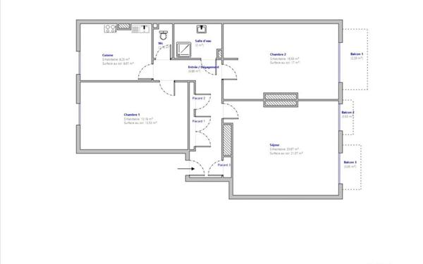 Appartement à vendre    3 pièces • 72,29 m2 Cannes
