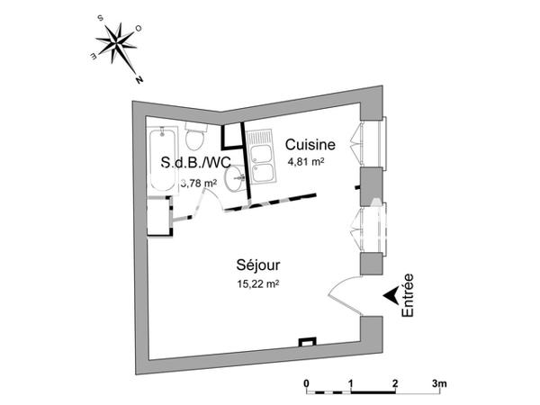 Location Studio 23.81 m² - 6 RUE DU FAISAN Metz 57000