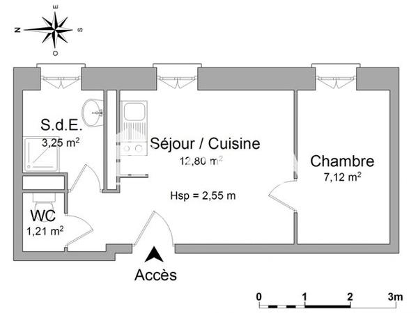 Location Appartement 2 pièces 24.38 m² - 6 RUE VOCHAVE Limoges 87000