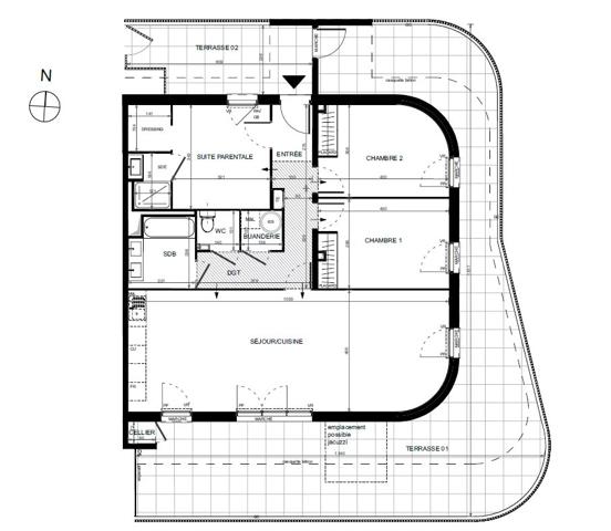APPARTEMENT T4 AVEC PARKING ET EXTERIEURS, LAC VILLENEUVE DE LA RAHO