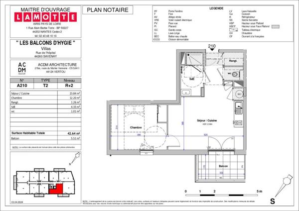Appartement à louer 2 pièces - 42 m²