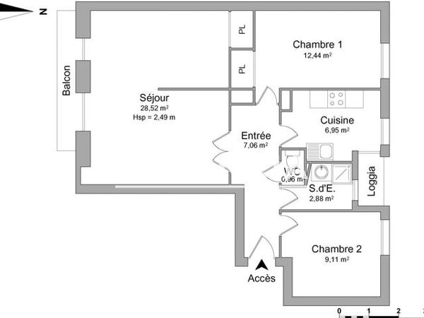 Location Appartement 4 pièces 67.92 m² - LE MEDITERANNEE Grenoble 38000