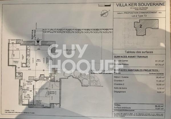 Appartement Pornichet 3 pièce(s) 66.53 m2