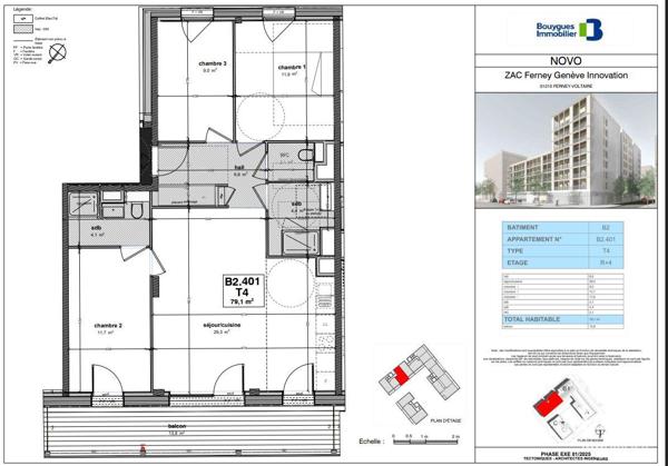 Appartement à vendre 4 pièces 79 m² Ferney-Voltaire