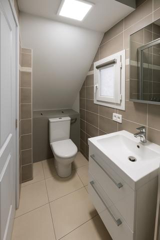 Pierrelaye (95480) T2 meublé avec terrasse et parking, gare à pied — Pierrelaye