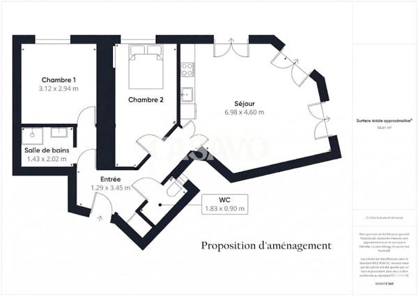 Vente Appartement 2 pièces de 56m² - 75018 Paris