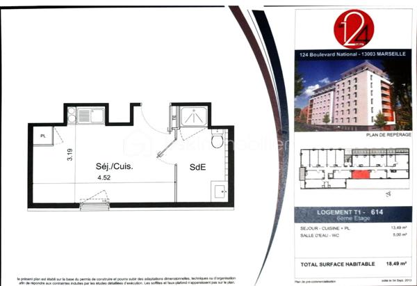 Appartement de 18,49 m²