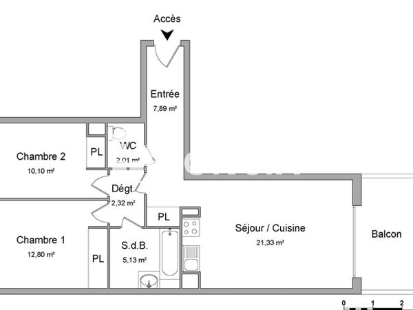 Location Appartement 3 pièces 61.58 m² - 60 AVENUE DE TOULOUSE Castanet Tolosan 31320