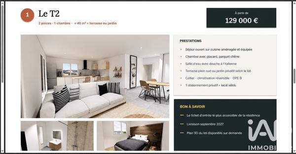 Appartement à vendre 2 pièces 40 m² Cabestany