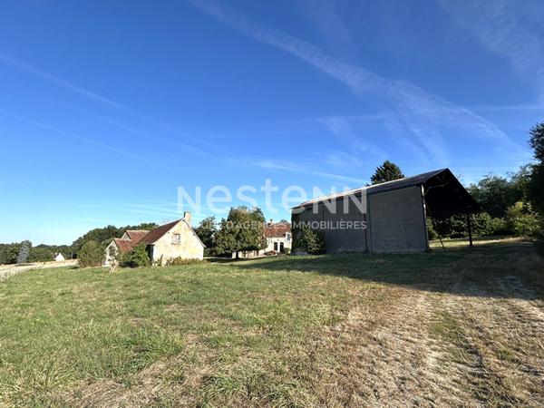 LONGÈRE BAUDRES 5 CHAMBRES AVEC DÉPENDANCES - PISCINE - TERRAIN - BOIS ET VUE SUR LES CHAMPS (INDRE 36)