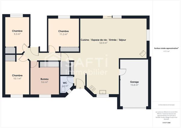 Trés belle maison de plain-pied avec quatre chambres